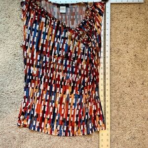 Colorful Blouse, for Office, Out on the Town, Sleeveless, Size Medium, Washable